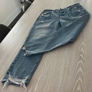 Frame denim jeans Le original light wash distressed size 31 straight leg crop